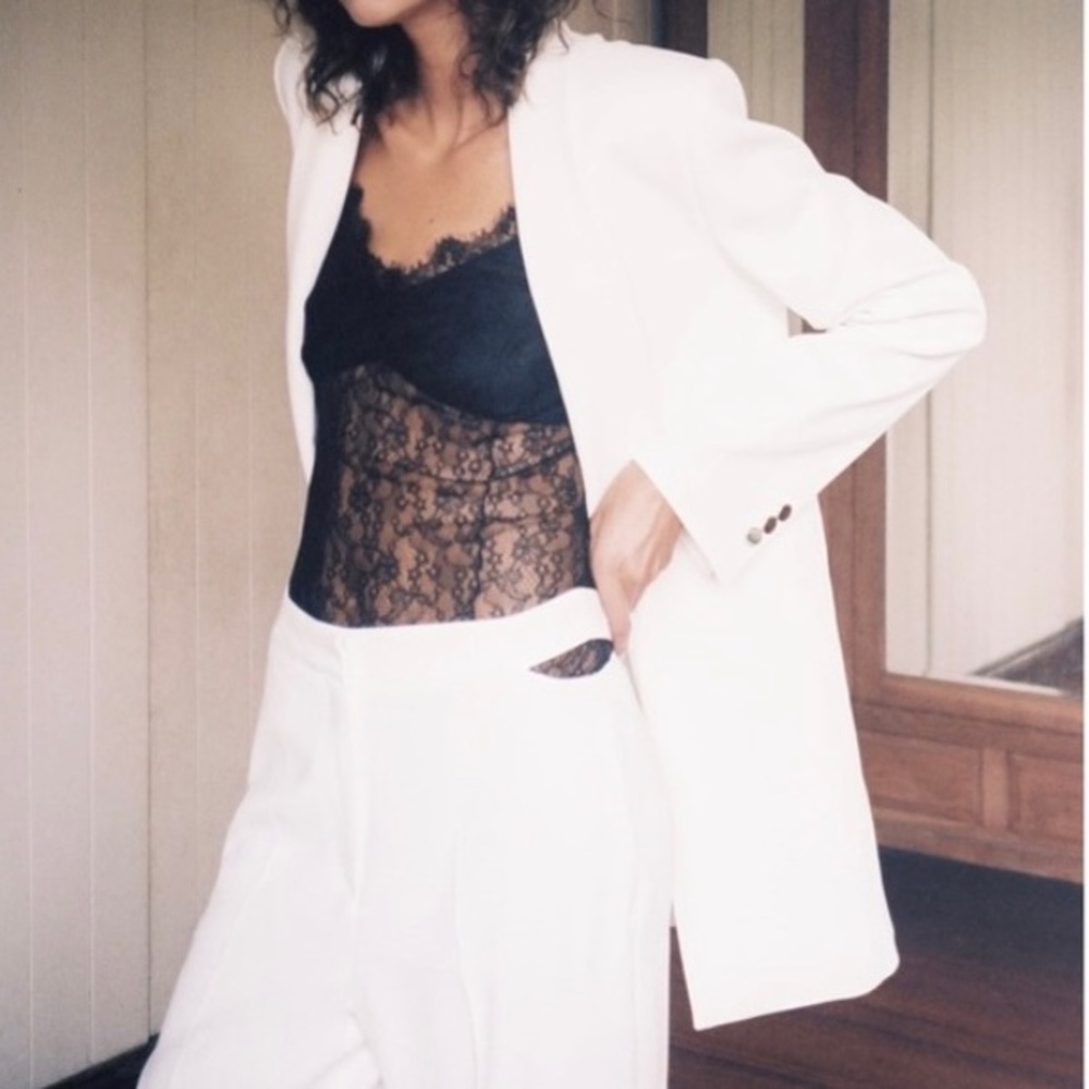 Zara white blazer